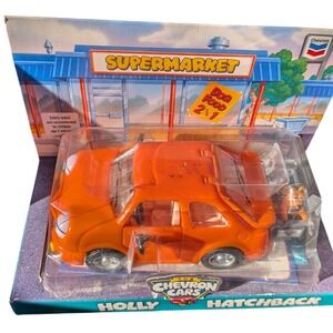 Chevron Cars Holly Hatchback‎ Orange Toy Car Vintage 1997 New in Box Moving Eyes